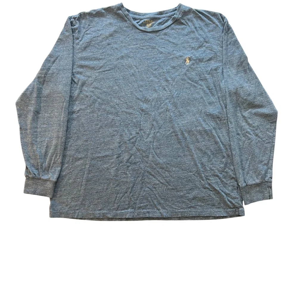 Polo Ralph Lauren Men's XL Long Sleeve‎ Crew Neck Shirt Light Blue Heather Grey